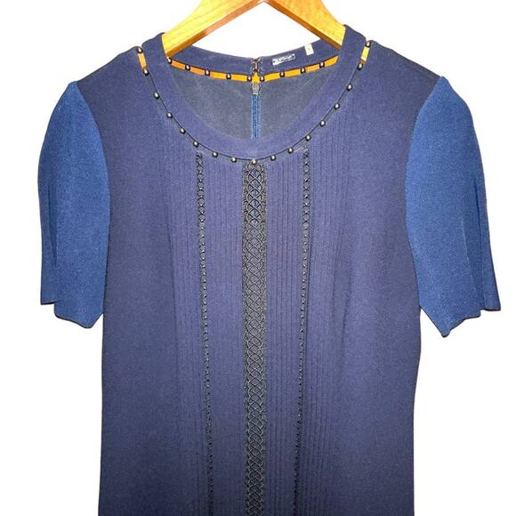 Elie Tahari Navy Blue Dress Size US 8 - Picture 3 of 13